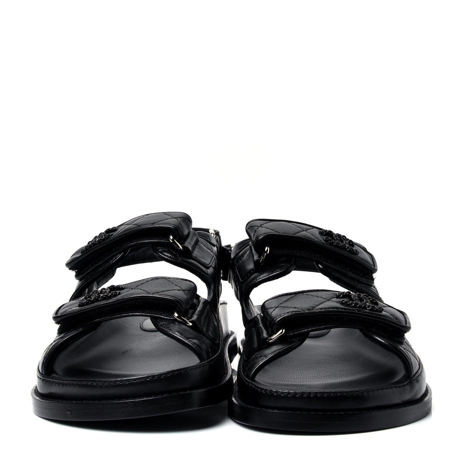 Lambskin Velcro Dad Sandals 36 Black