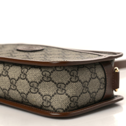 Gucci GG Supreme Monogram Azalea Calfskin Mini Retro Interlocking G Shoulder Bag Beige Ebony Brown Sugar 8 of 9