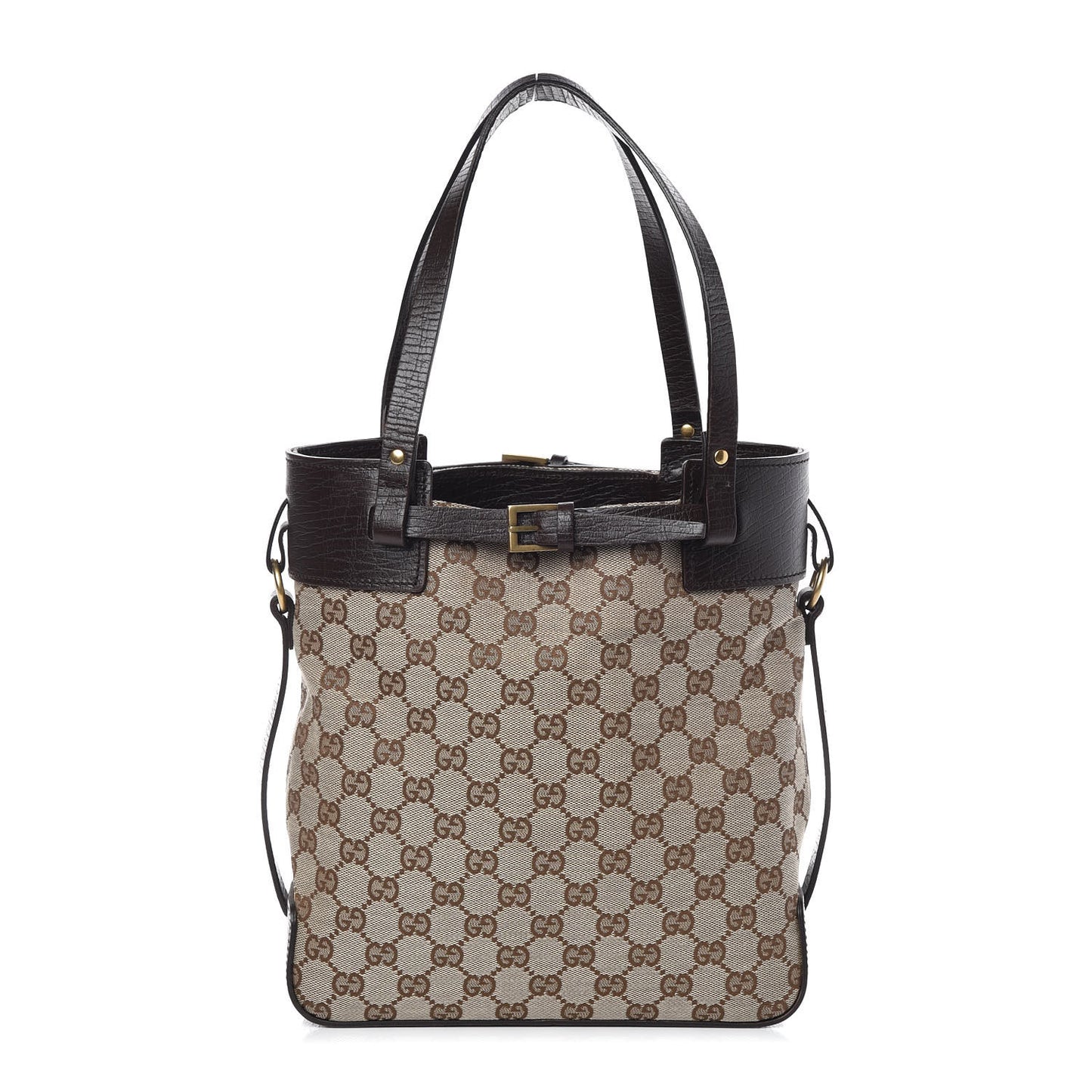 Monogram Small Bucket Tote Dark Brown