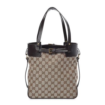 Gucci Monogram Small Bucket Tote Dark Brown 1 of 10