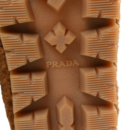 Prada Shearling Ankle Boots 36.5 Caramel 7 of 10