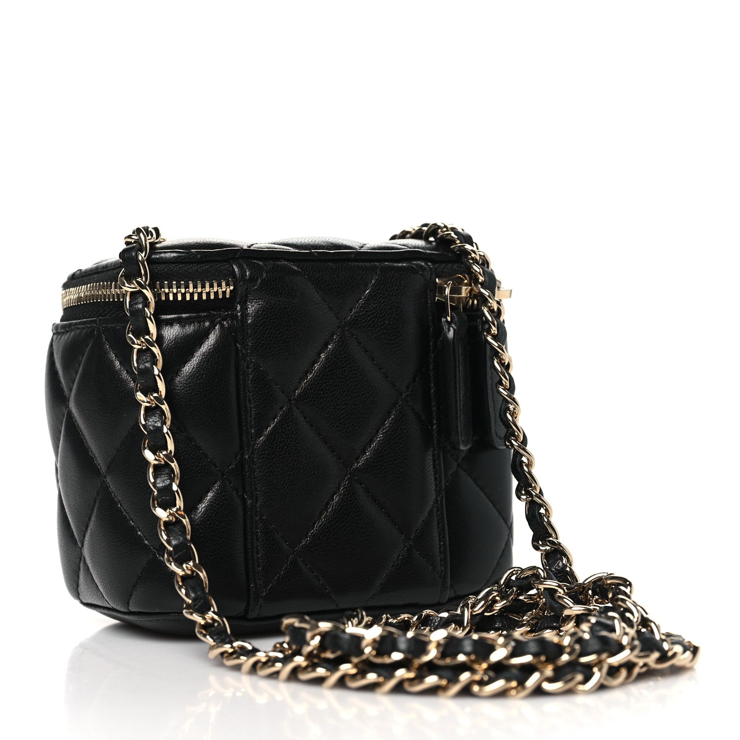 Chanel Lambskin Quilted Mini Vanity Case With Chain Black 3 of 11
