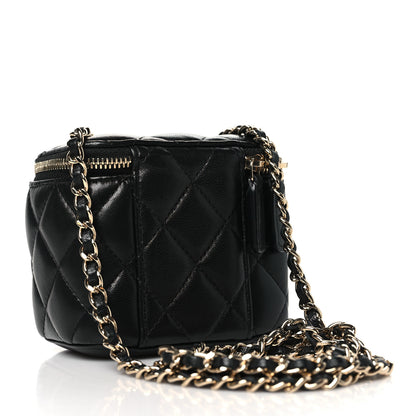 Chanel Lambskin Quilted Mini Vanity Case With Chain Black 3 of 11