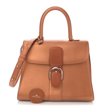 Delvaux Metallic Calfskin MM Brillant Satchel Bronze 2 of 13