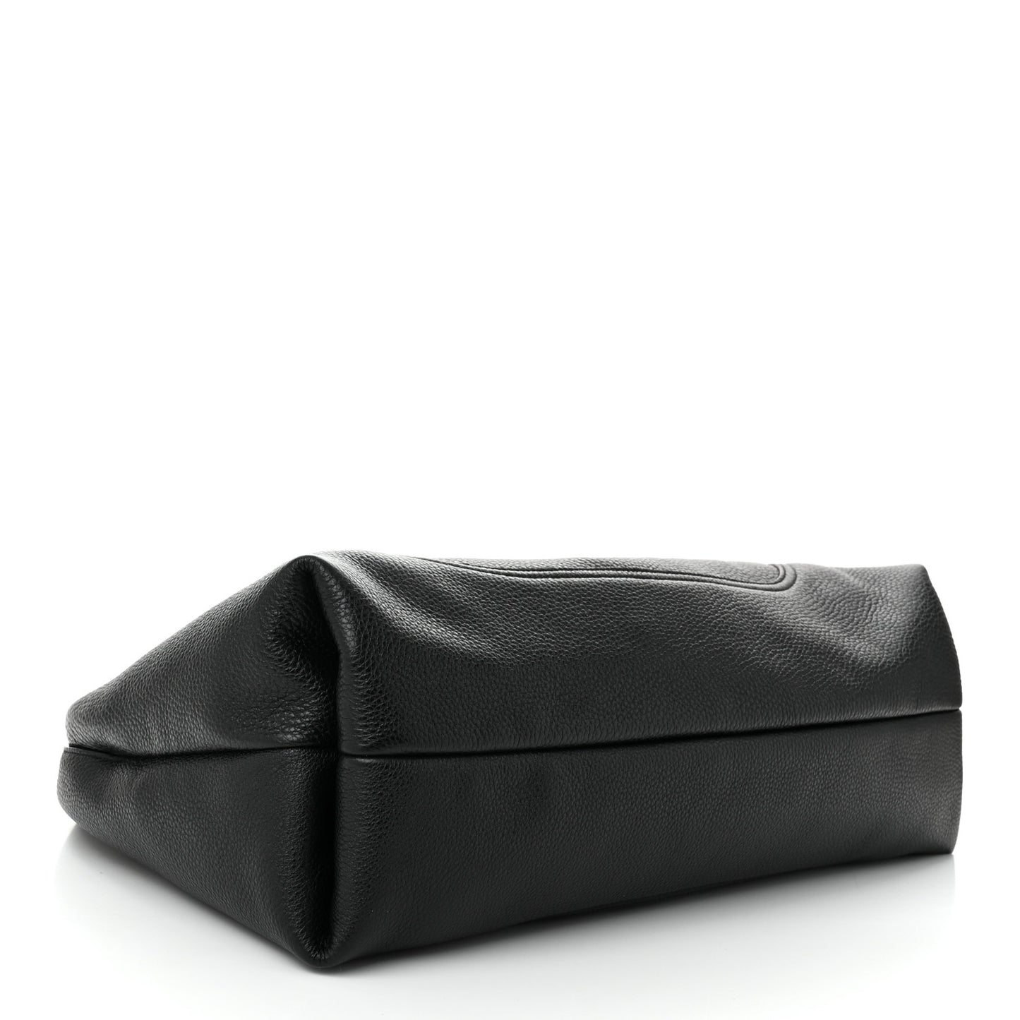 Grained Calfskin Softbit Maxi Shoulder Bag Black