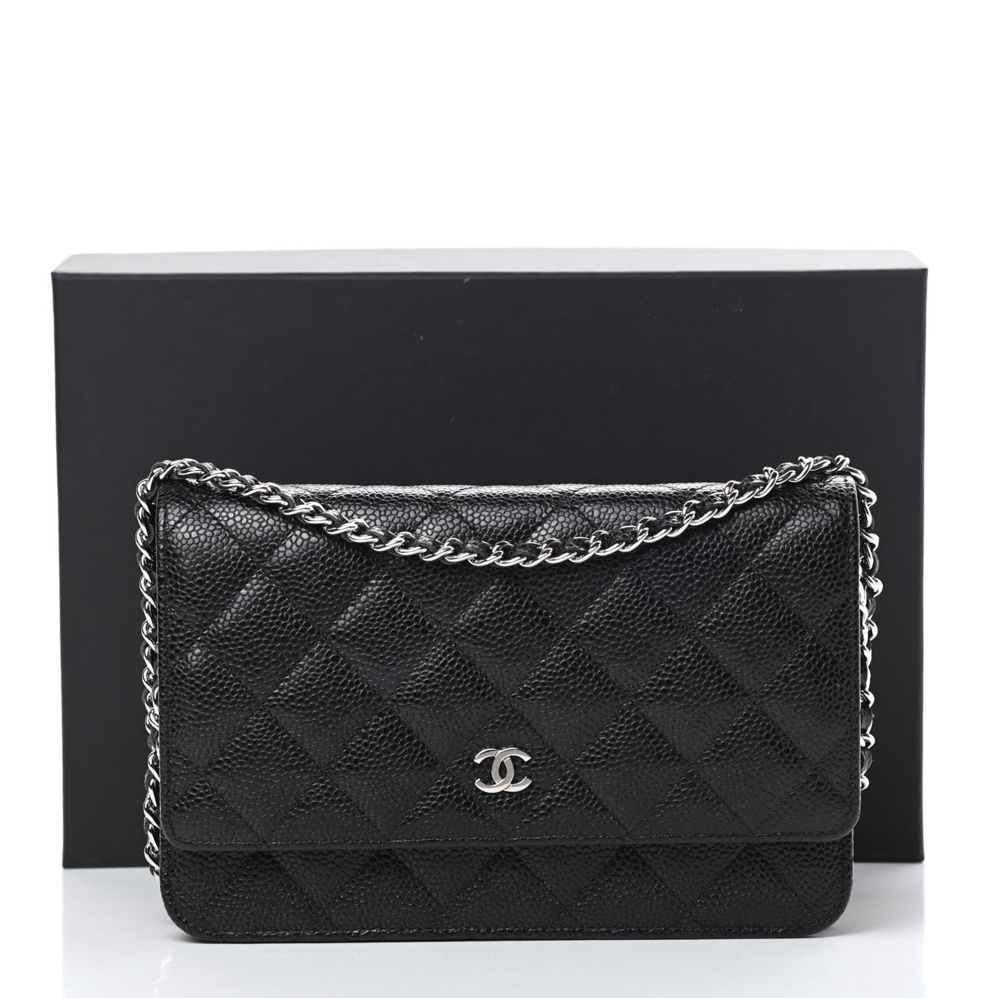Caviar Quilted Wallet On Chain WOC Black