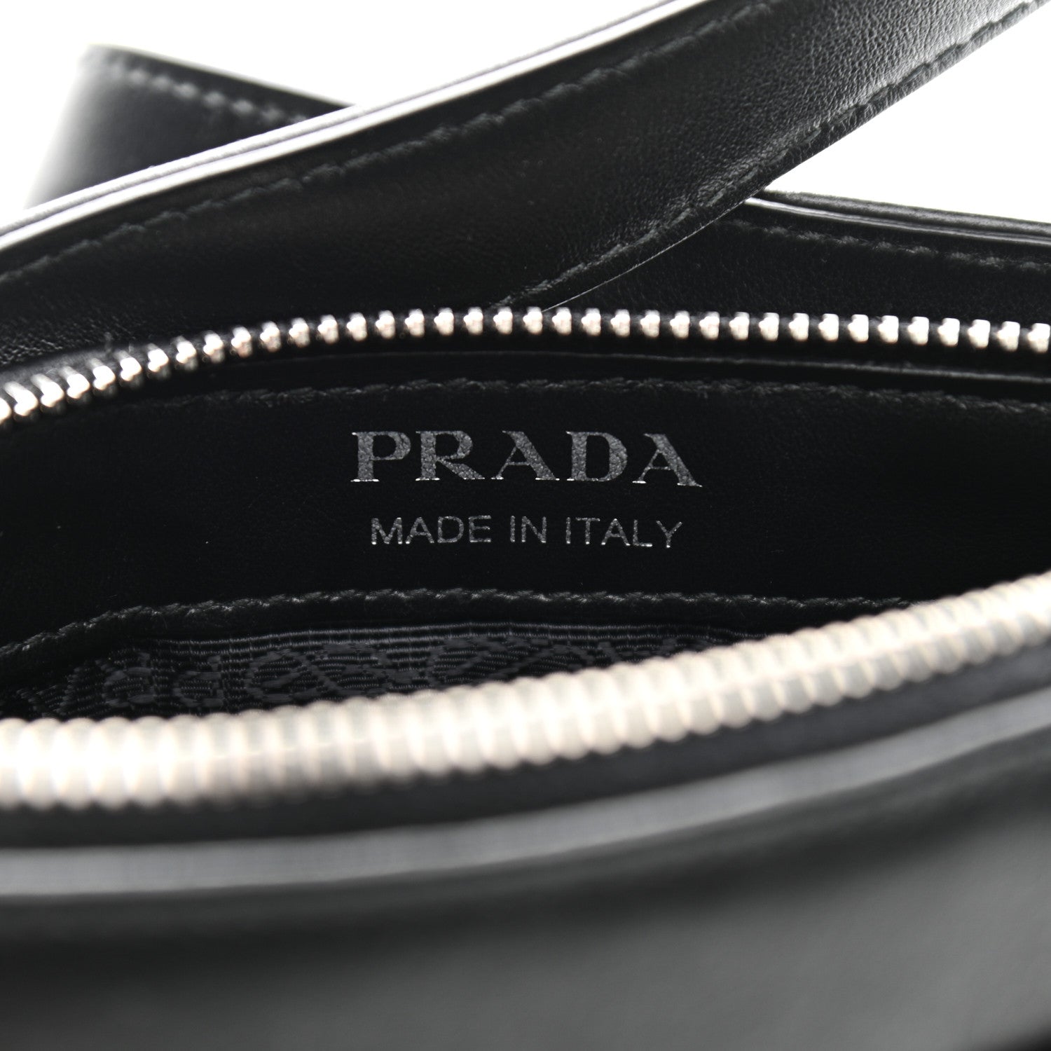 Prada Soft Calfskin Impunture Diagramme Belt Bag Black 7 of 10