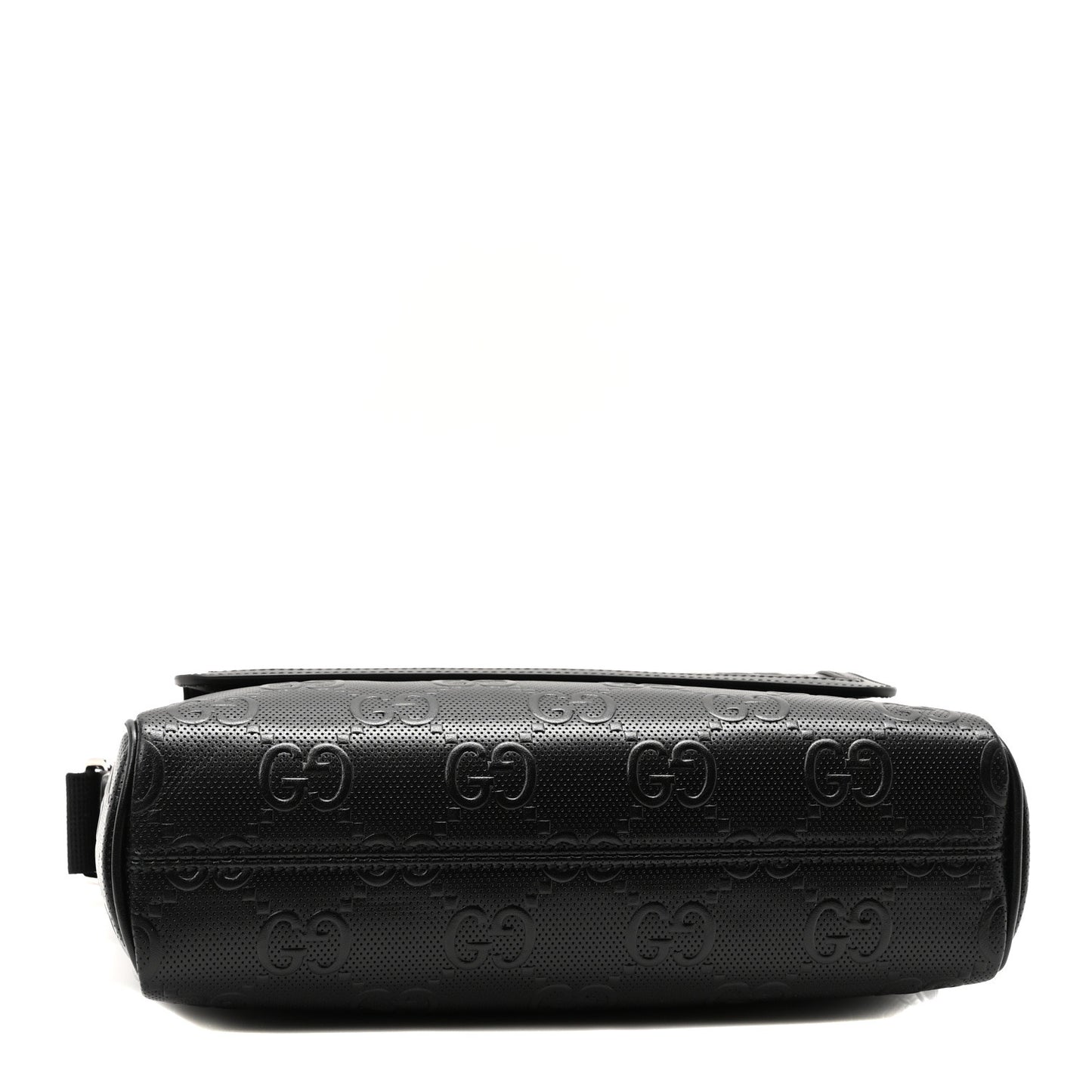 Calfskin GG Tennis Embossed Shoulder Bag Black