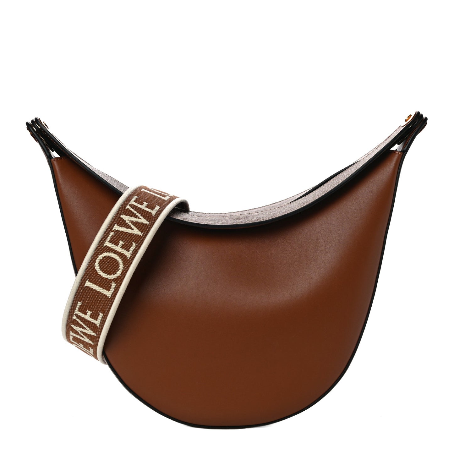 Satin Calfskin Jacquard Luna Bag Pecan