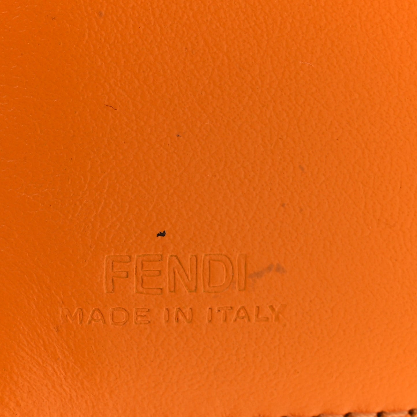 Vitello King Tamponato Logo Embossed Medium Wallet Clementine