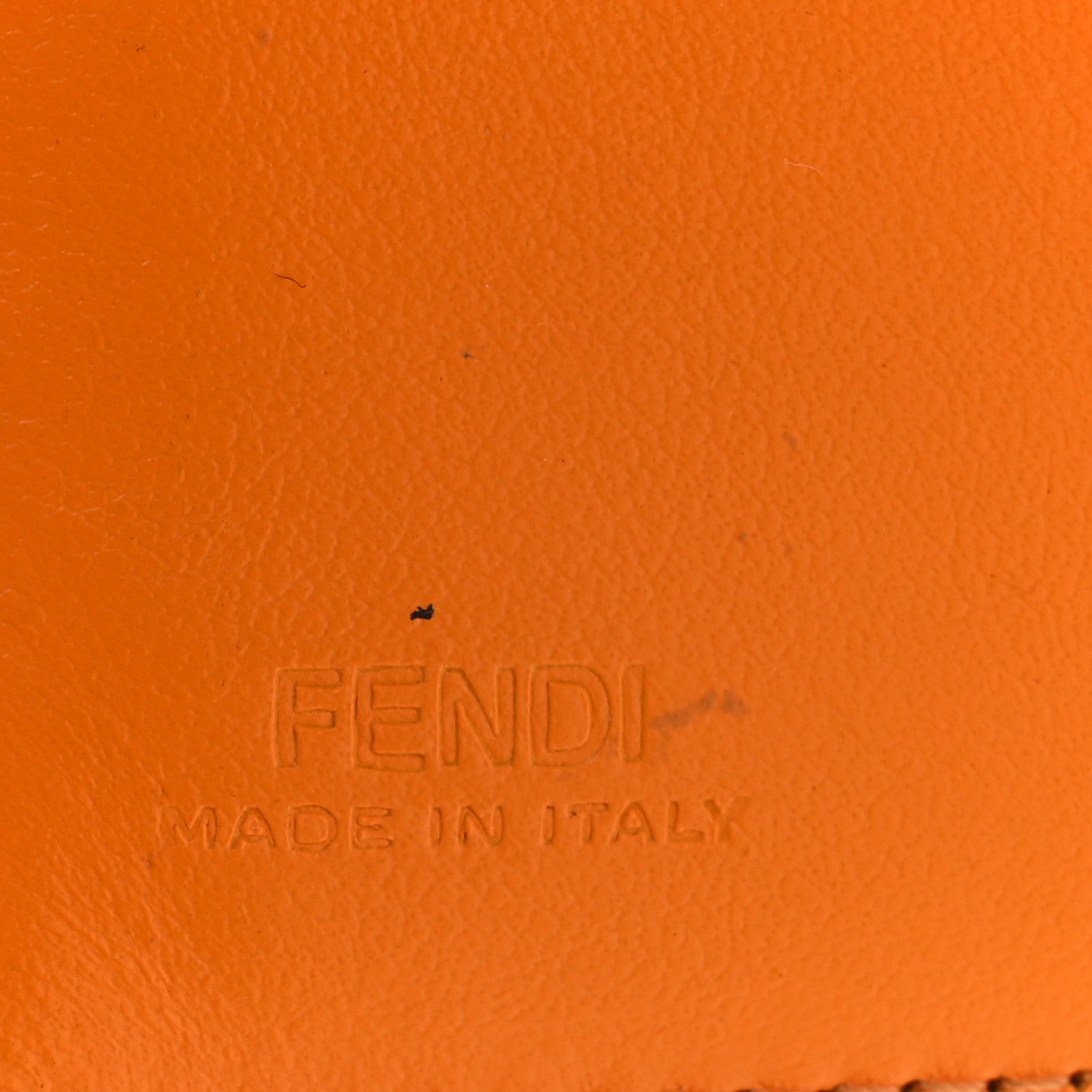 Fendi Vitello King Tamponato Logo Embossed Medium Wallet Clementine 7 of 15