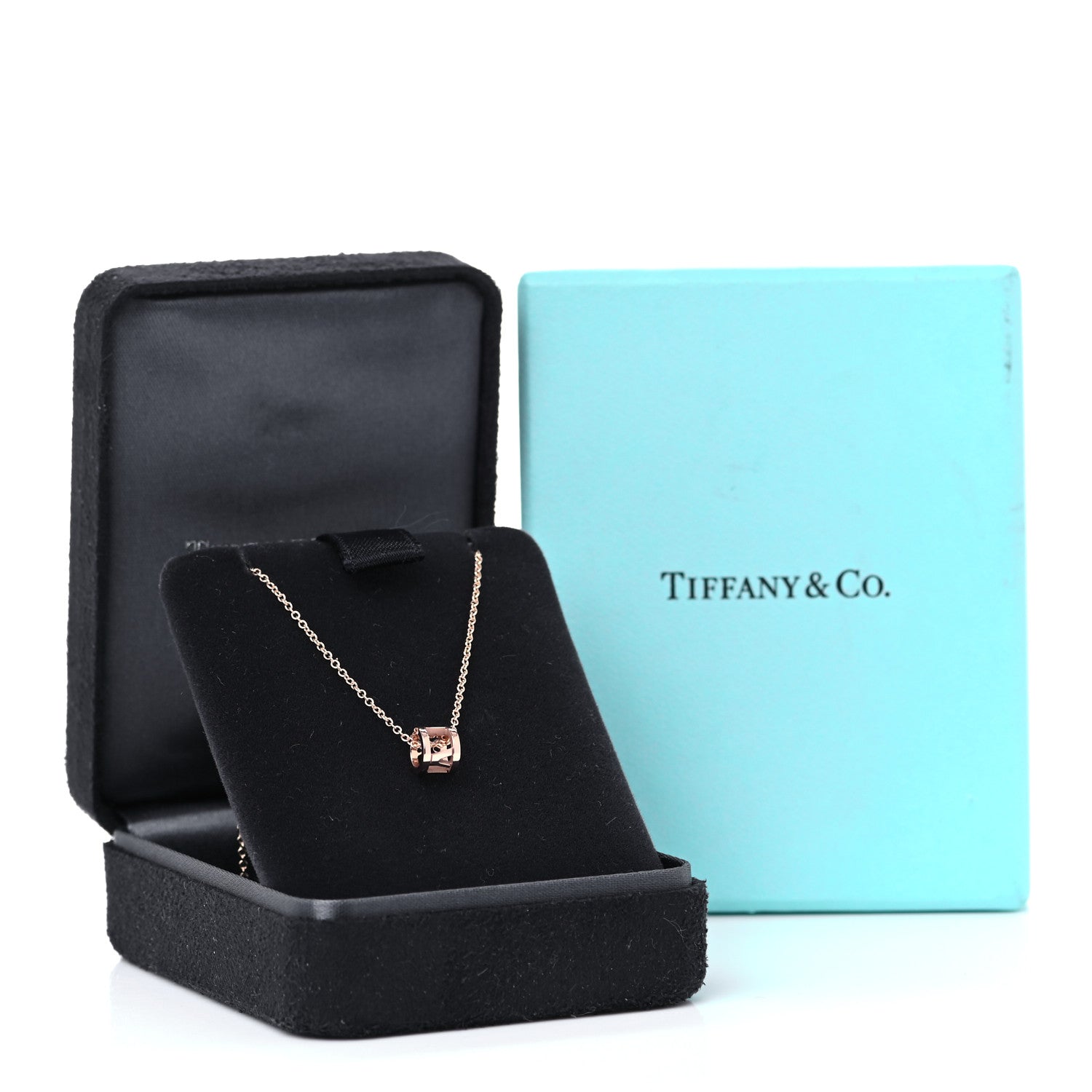 Tiffany 18K Rose Gold Atlas Open Pendant Necklace 6 of 6