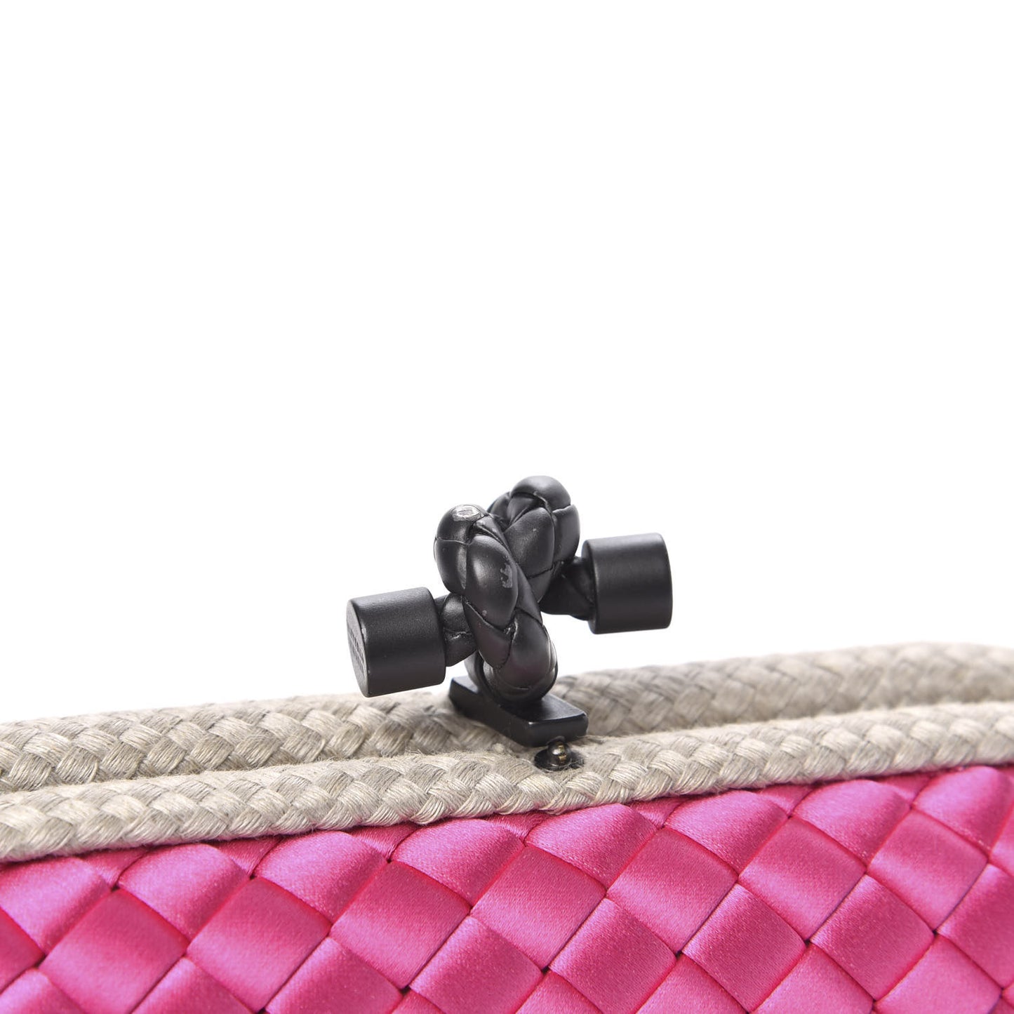 Satin Intreccio Impero Knot Clutch Rosa Shock