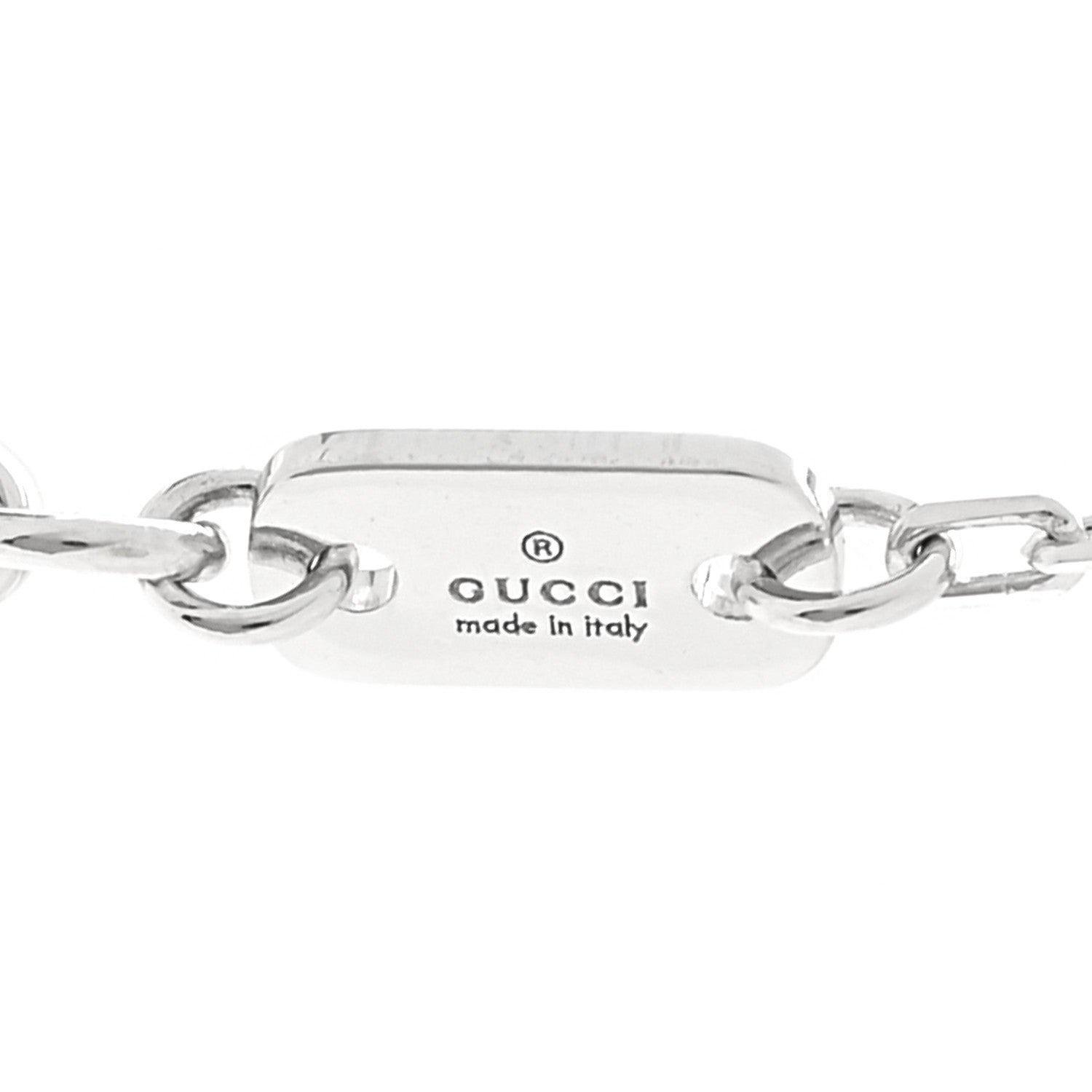 Gucci 18K White Gold Diamond Running GG Pendant Necklace 6 of 8