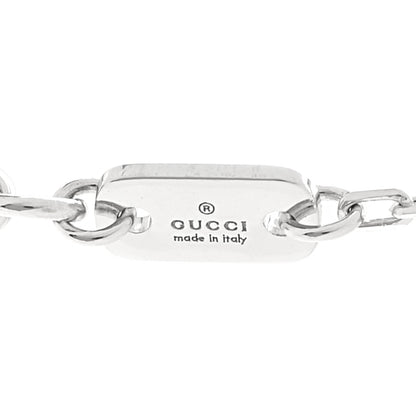 Gucci 18K White Gold Diamond Running GG Pendant Necklace 6 of 8