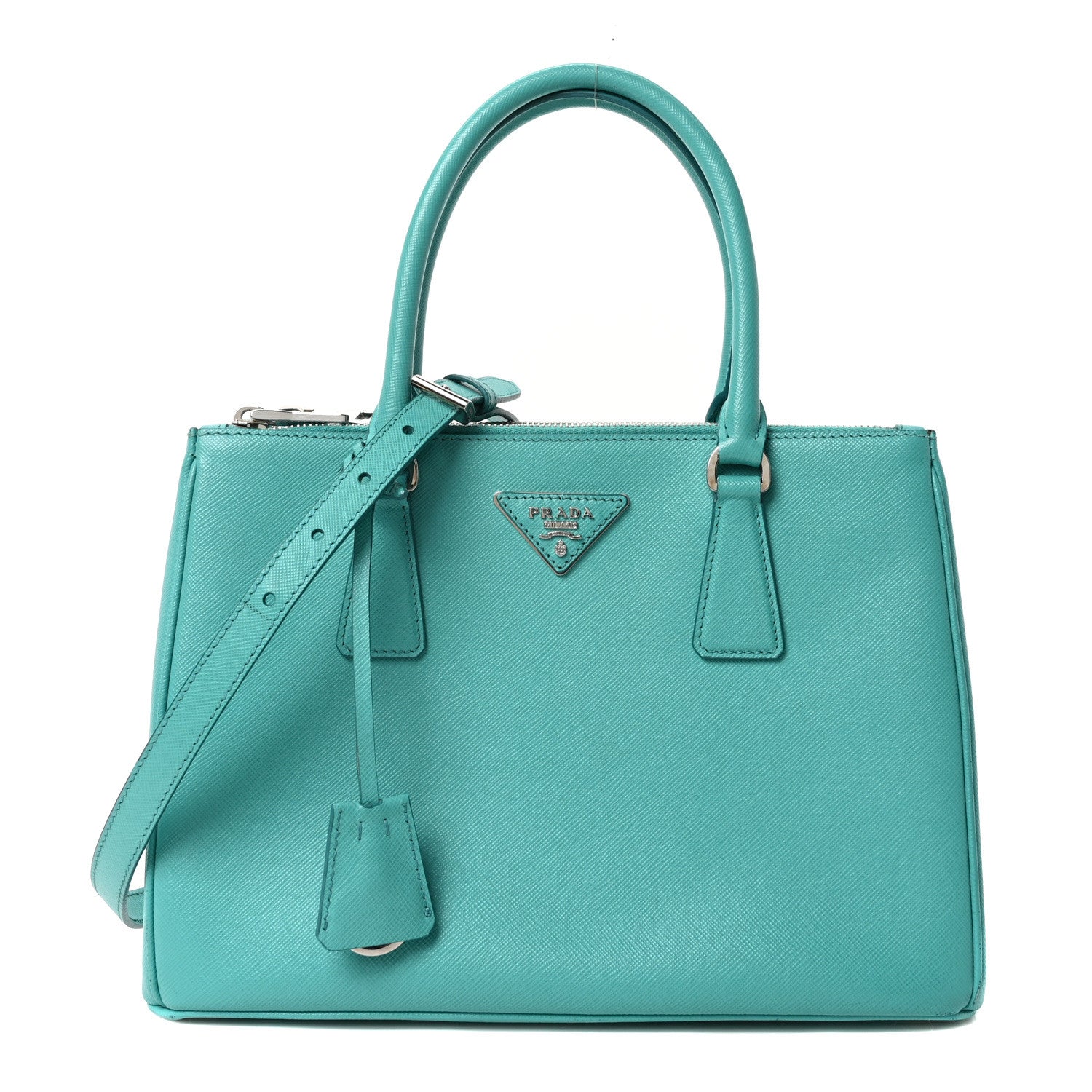 Prada Saffiano Lux Galleria Small Double Zip Tote Turchese 1 of 9