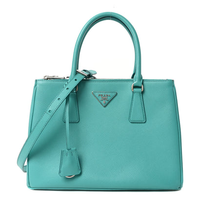 Prada Saffiano Lux Galleria Small Double Zip Tote Turchese 1 of 9