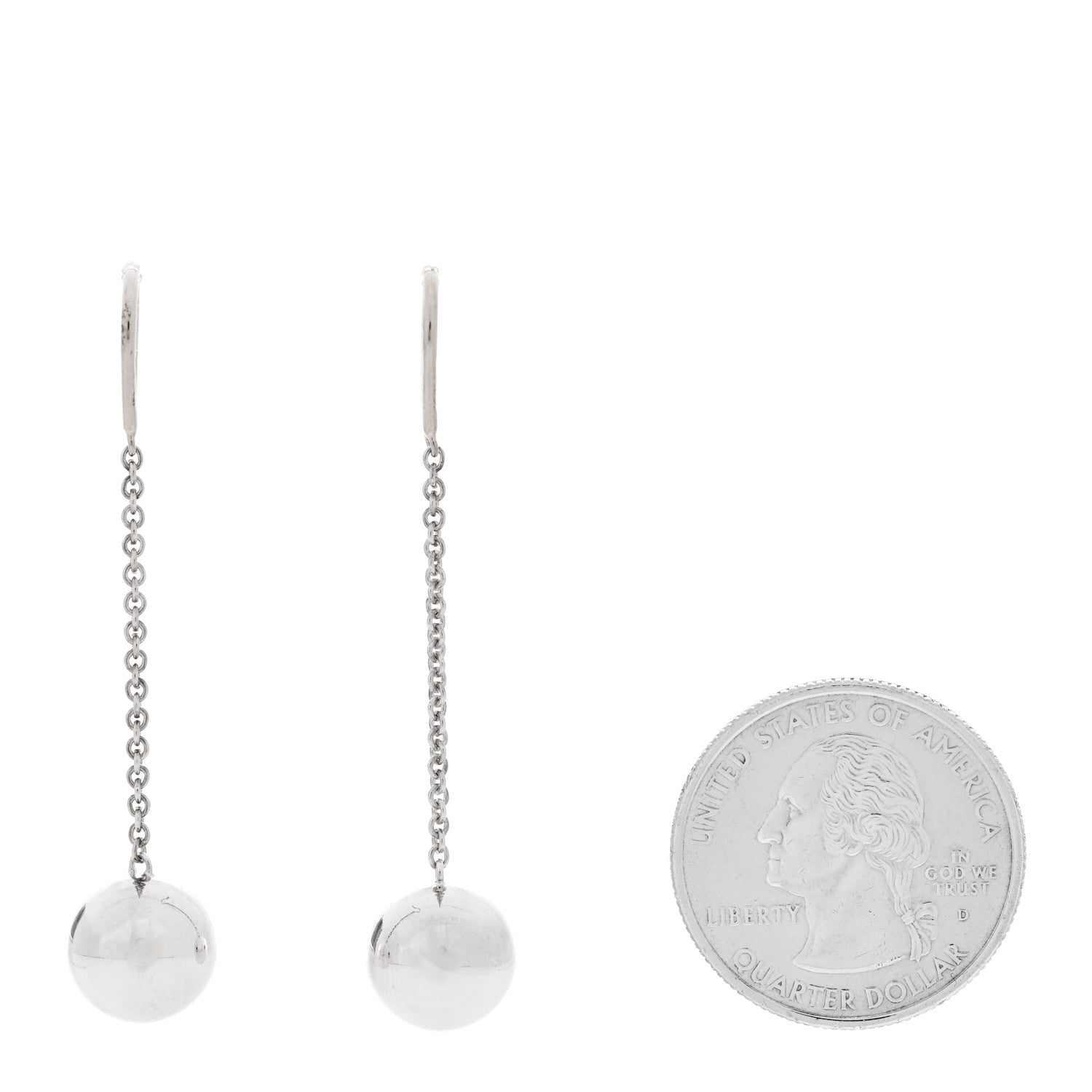 Tiffany Sterling Silver 10mm HardWear Ball Drop Earrings 2 of 4