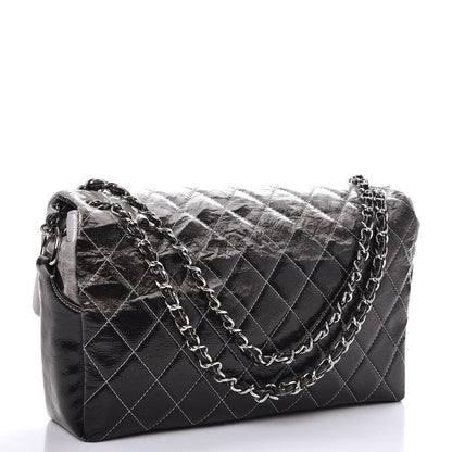 Chanel Vinyl Quilted Jumbo Melrose Degrade Flap Black 3 of 7