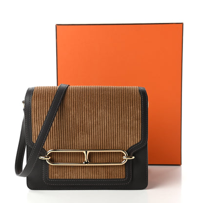 Hermes Velours Cotele Swift Sac Roulis 23 Tabac Camel Ebene 11 of 11