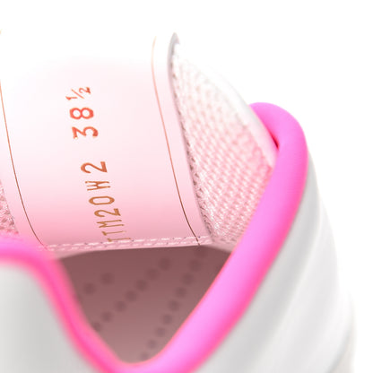 Valentino Garavani Calfskin Womens Backnet Sneakers 38.5 White Fuchsia 9 of 10