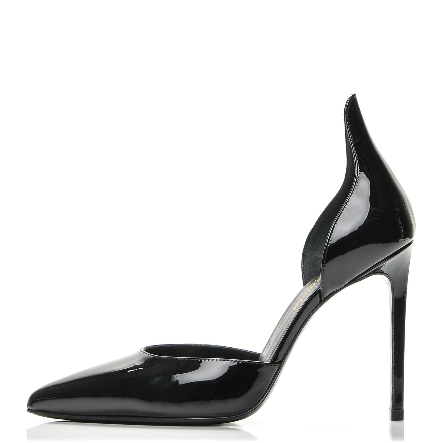 Patent Calfskin Paris 105 Escarpin Thorn D'orsay Pumps 35.5 Black