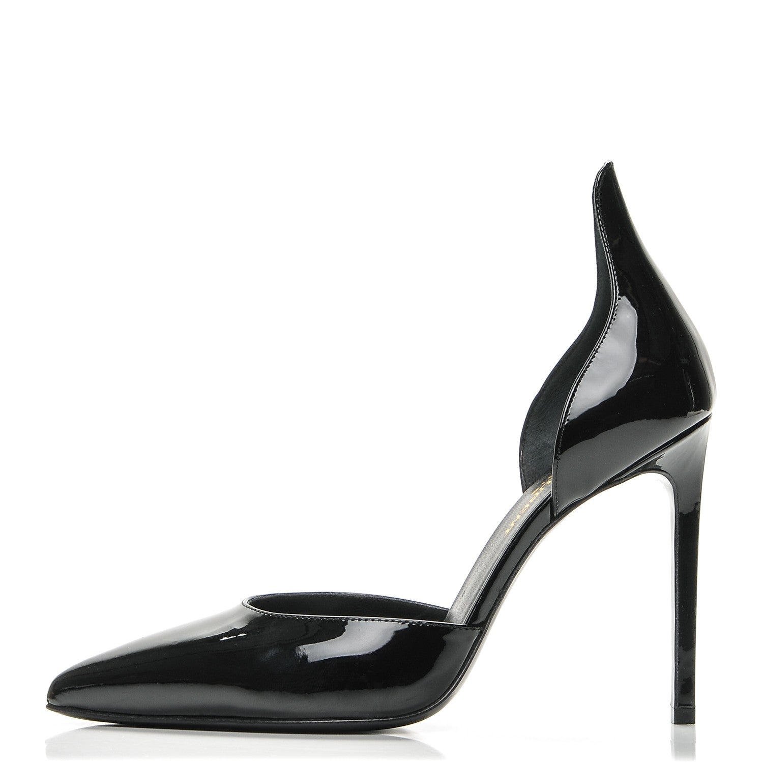 Saint Laurent Patent Calfskin Paris 105 Escarpin Thorn D'orsay Pumps 35.5 Black 1 of 8