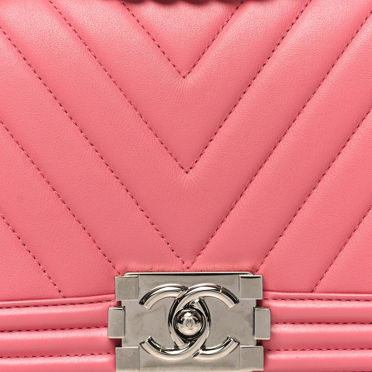 Chanel Lambskin Chevron Quilted Medium Boy Flap Pink 8 of 10