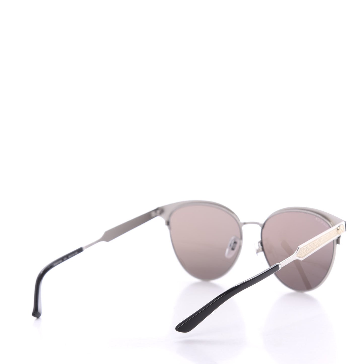 Round Metal GG0074SK Sunglasses Black Silver