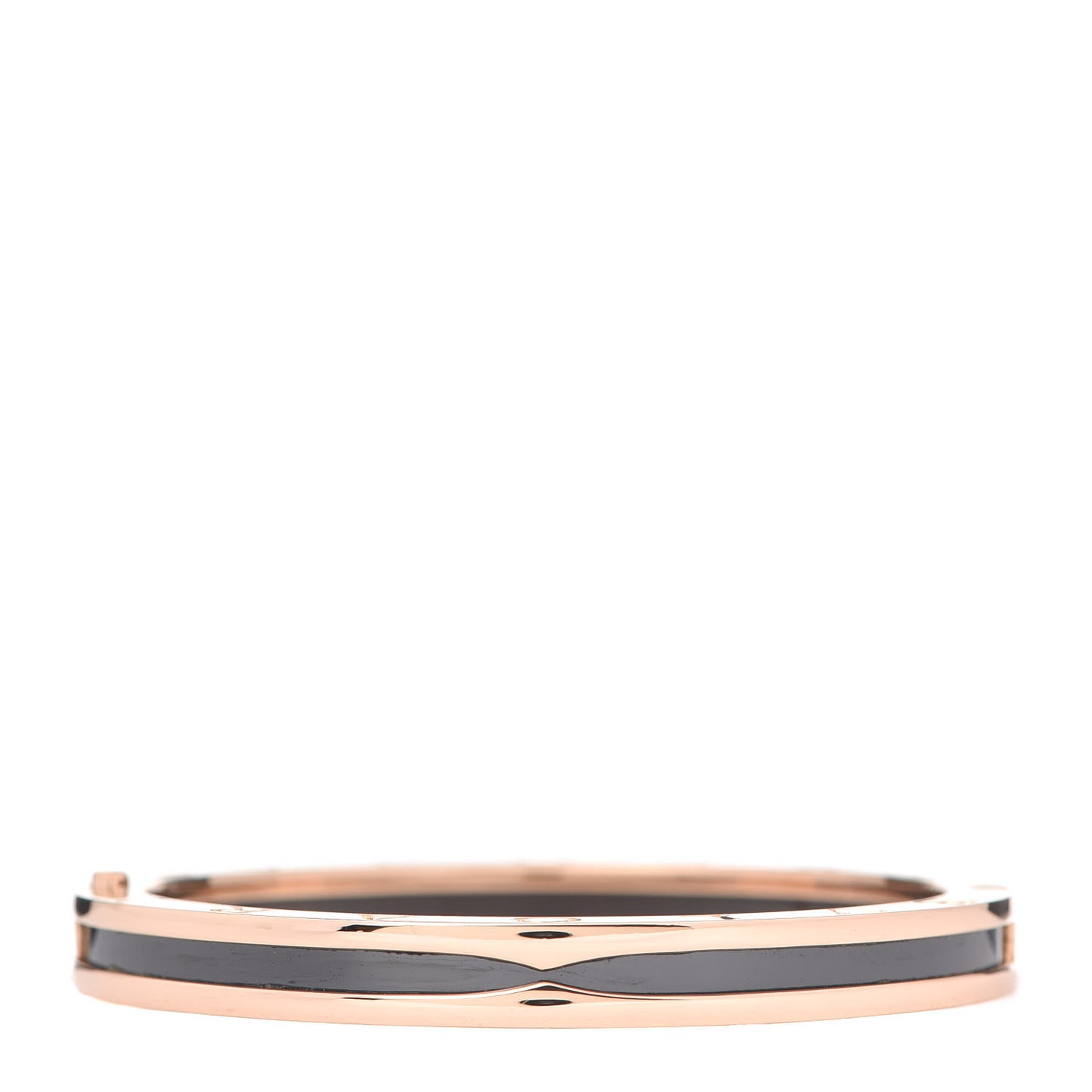 18K Rose Gold Black Ceramic B.Zero1 Bangle Bracelet
