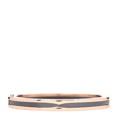 Bulgari 18K Rose Gold Black Ceramic B.Zero1 Bangle Bracelet 1 of 6
