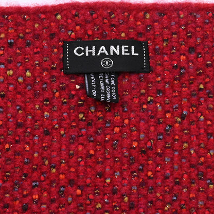 Chanel Cotton Cashmere Lurex CC Scarf Red 4 of 4