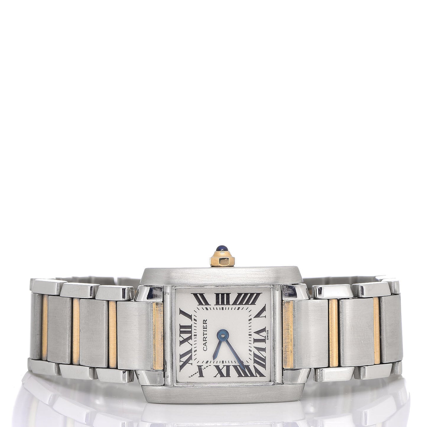 Stainless Steel 18K Yellow Gold 20mm Tank Francaise Quartz Watch