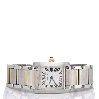 Cartier Stainless Steel 18K Yellow Gold 20mm Tank Francaise Quartz Watch 3 of 8