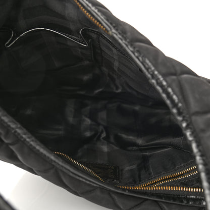 Burberry Nylon Calfskin Quilted Hoxton Hobo Black 5 of 12