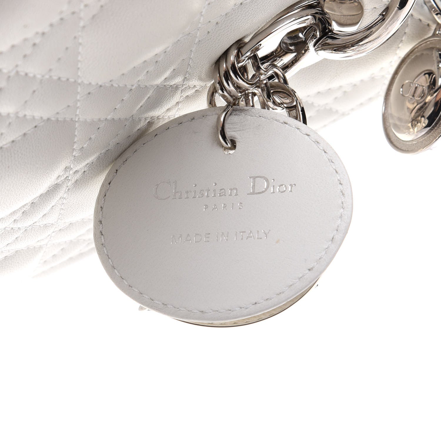 Christian Dior Lambskin Cannage Medium Lady Dior White 14 of 16