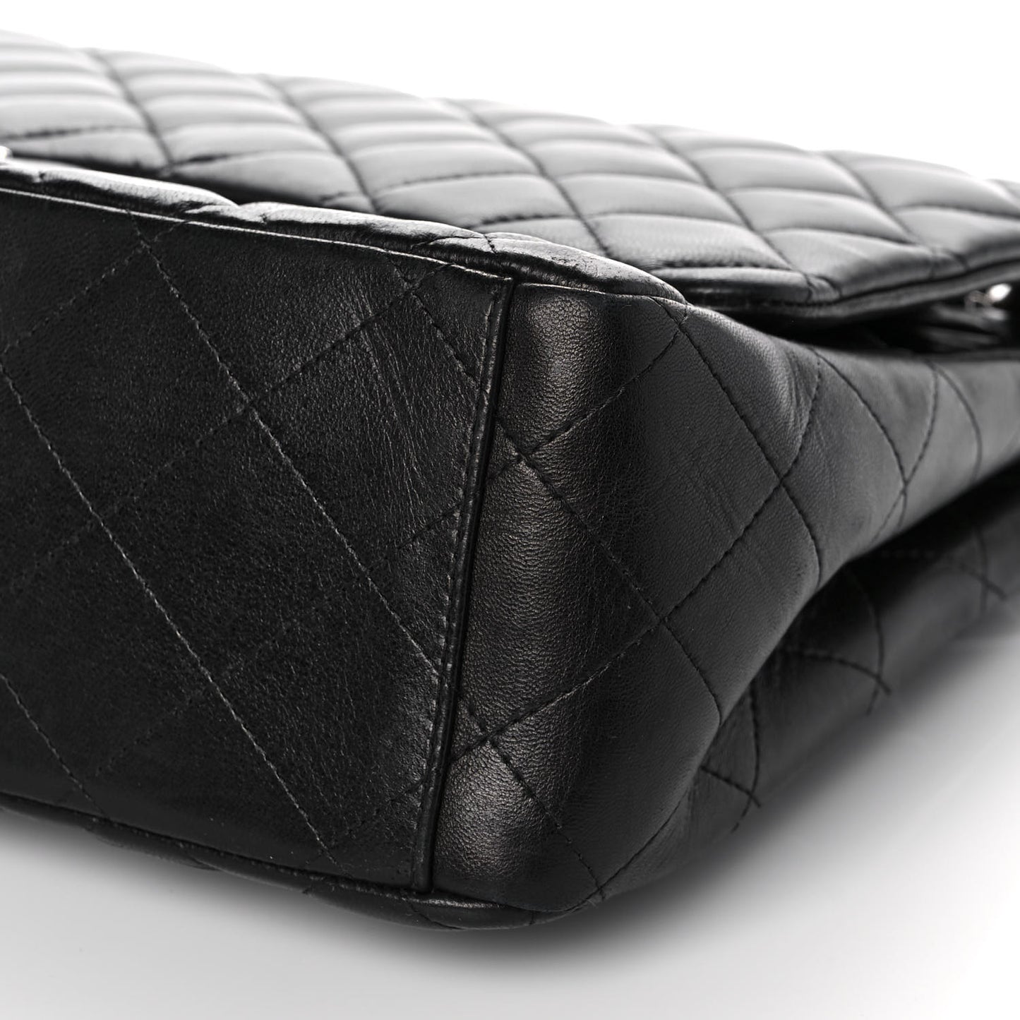 Lambskin Quilted Maxi Single Flap Black