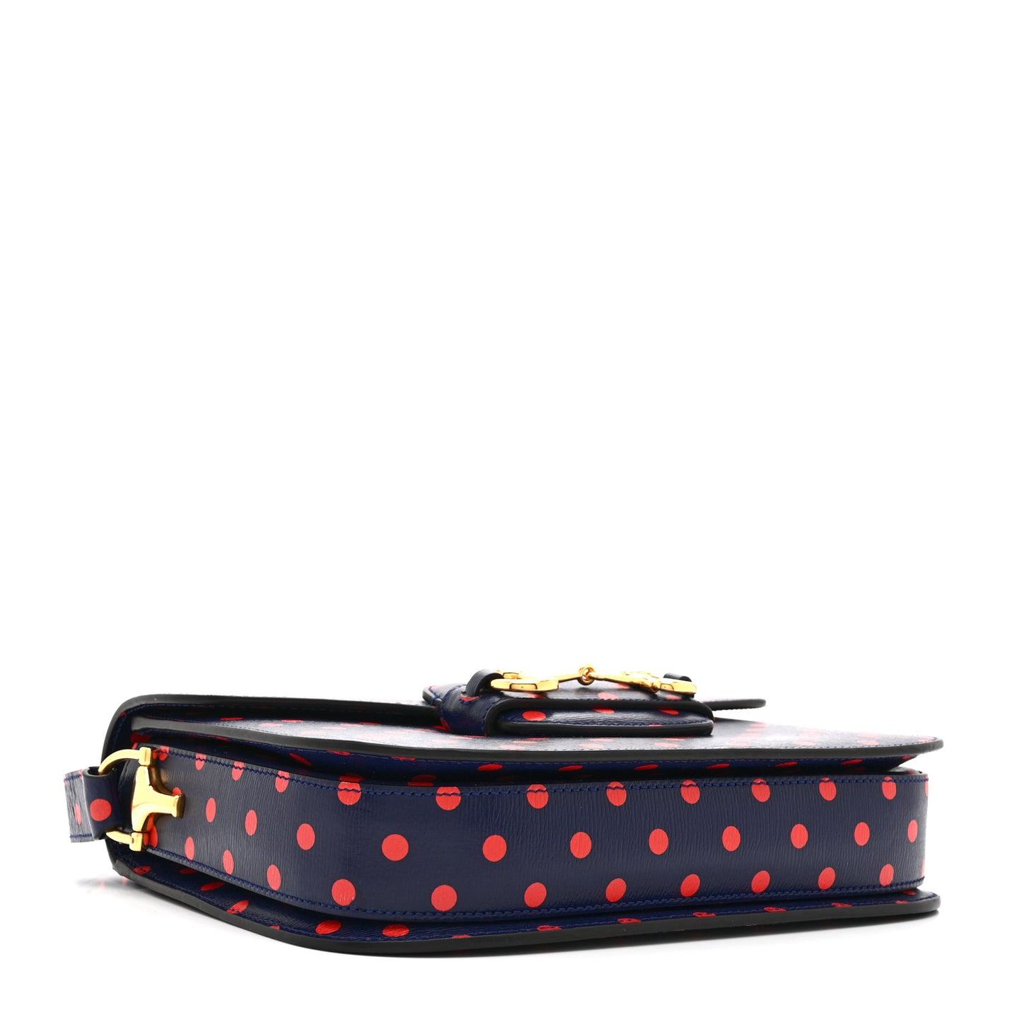 Shangai Calfskin Polka Dot Horsebit 1955 Shoulder Bag Blue Orange