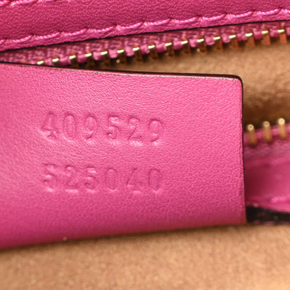 Gucci GG Supreme Monogram Moon Calfskin Small Boston Beige Ebony Hibiscus Red New Rosette 7 of 13