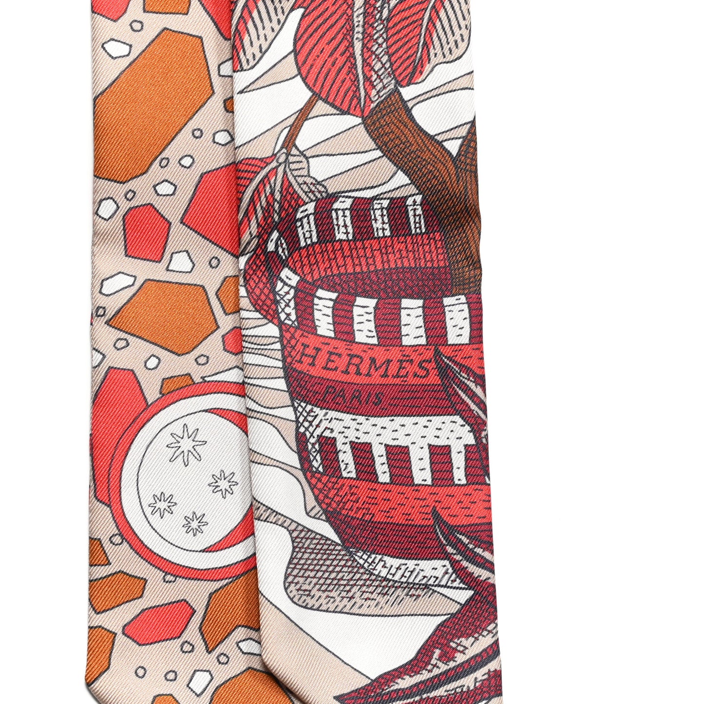 Silk La Danse Des Amazones Twilly Beige Corail Brun