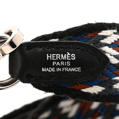 Hermes Toile Swift 25mm Sangle Cavale Shoulder Strap Black White Deep Blue 3 of 5