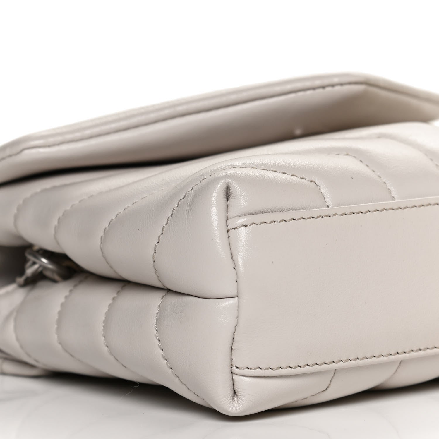 Saint Laurent Calfskin Y Quilted Monogram Toy Loulou Satchel Granite 11 of 11