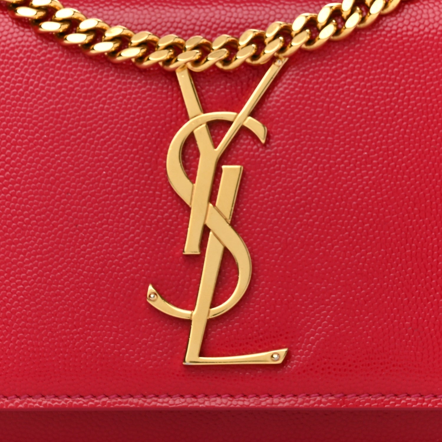 Saint Laurent Grain De Poudre Small Monogram Kate Satchel Lipstick Fuchsia 8 of 12