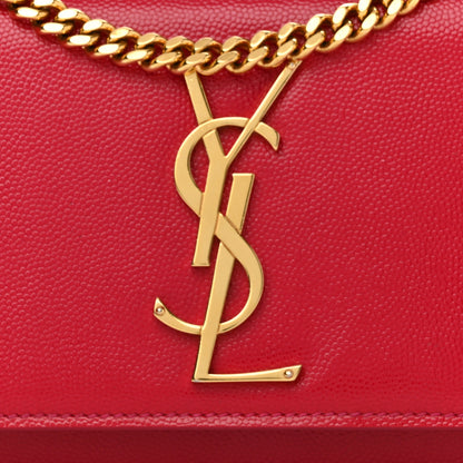 Saint Laurent Grain De Poudre Small Monogram Kate Satchel Lipstick Fuchsia 8 of 12