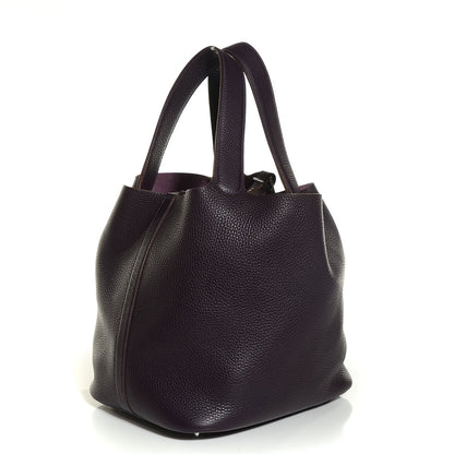 Hermes Taurillon Clemence Picotin Lock GM Raisin 3 of 15