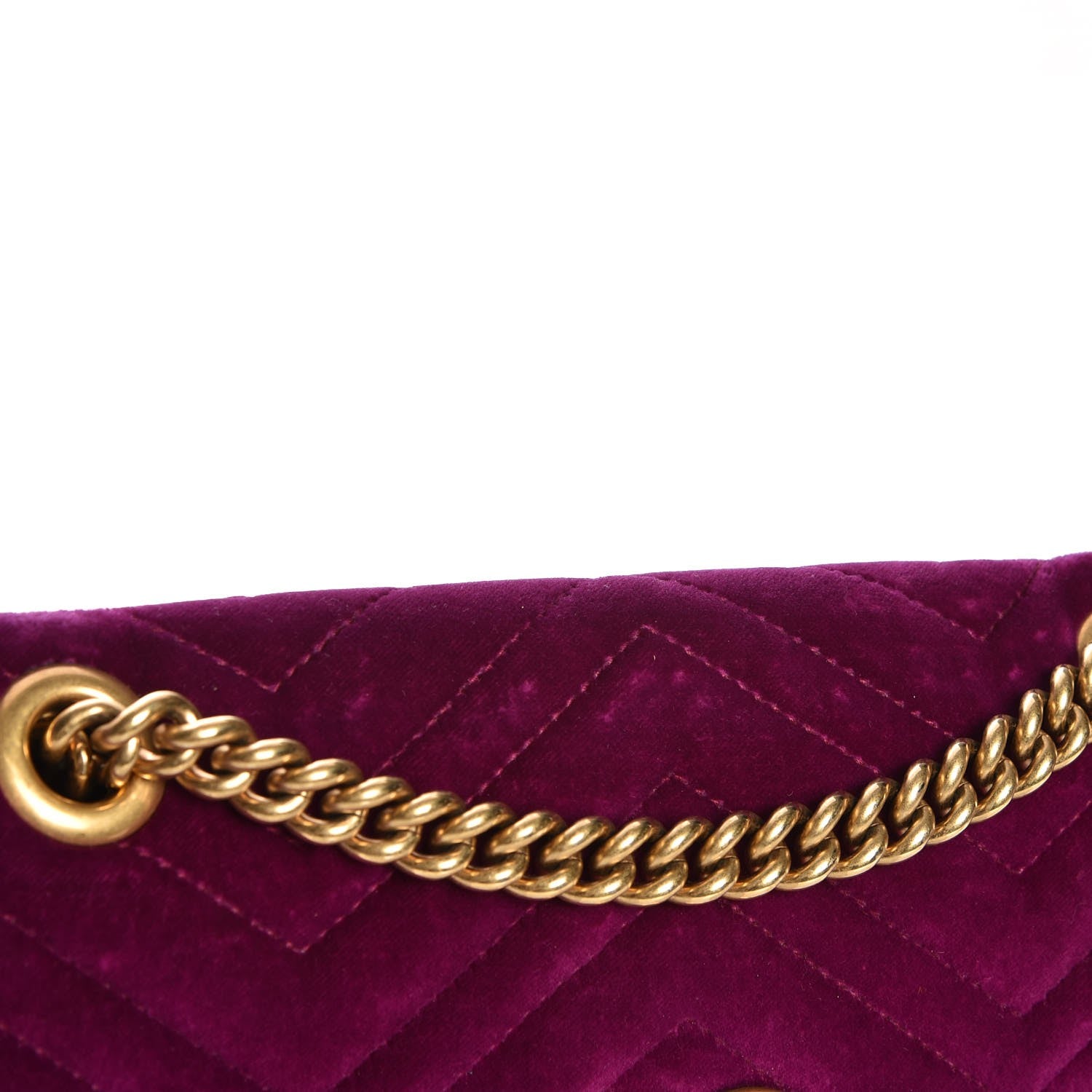 Gucci Velvet Matelasse Small GG Marmont Shoulder Bag Fuchsia Violet Cyclamen 9 of 12