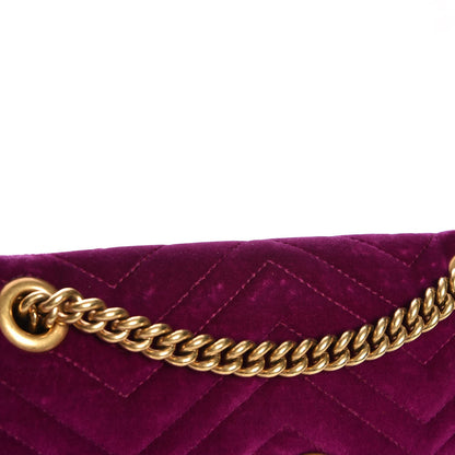 Gucci Velvet Matelasse Small GG Marmont Shoulder Bag Fuchsia Violet Cyclamen 9 of 12