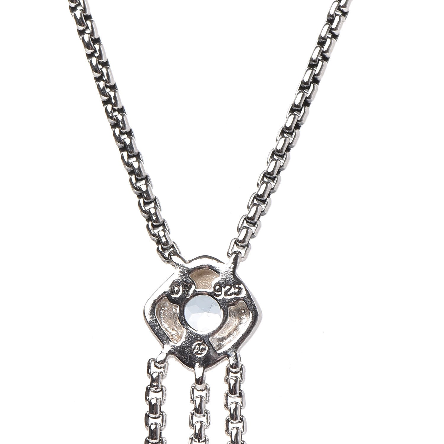 David Yurman Sterling Silver Diamond Iolite Blue Topaz Confetti Ice Necklace 5 of 6