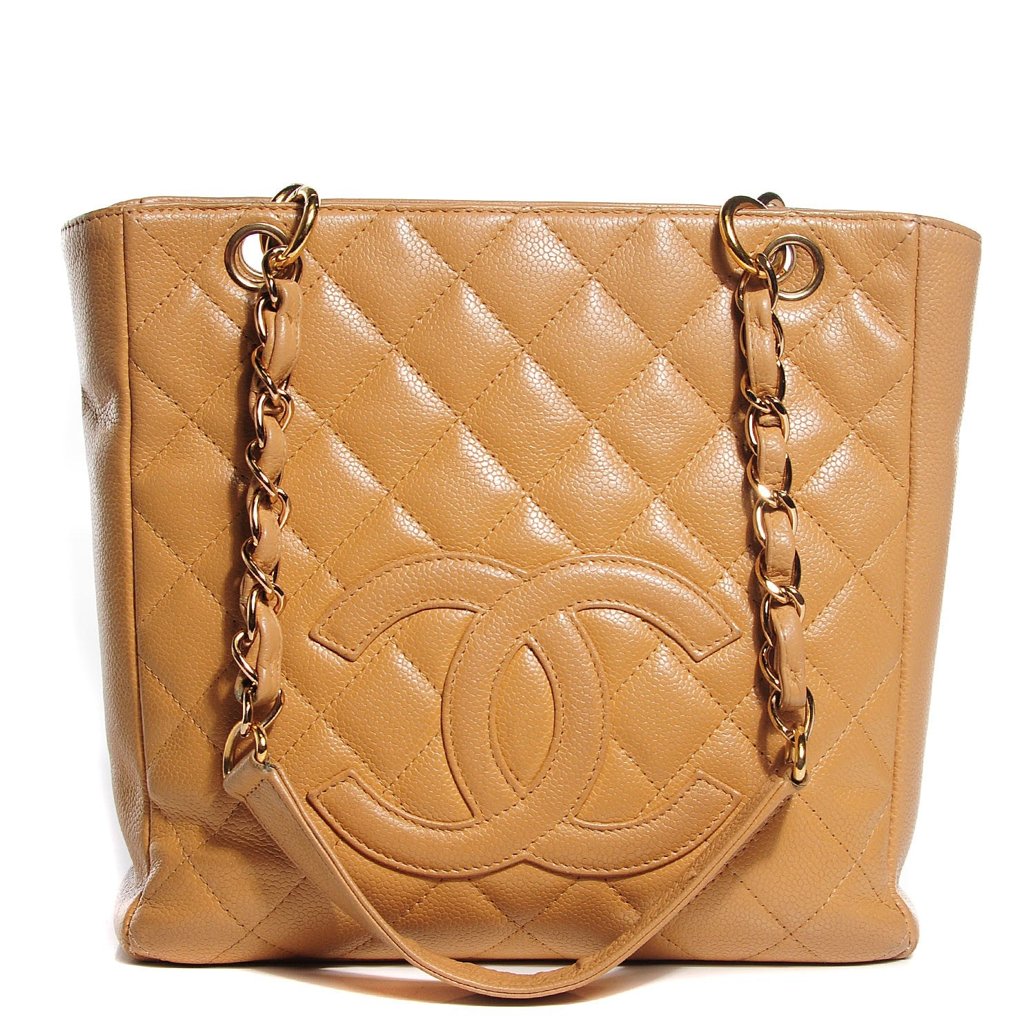 Chanel Caviar Quilted Petit Shopping Tote PST Beige 1 of 8