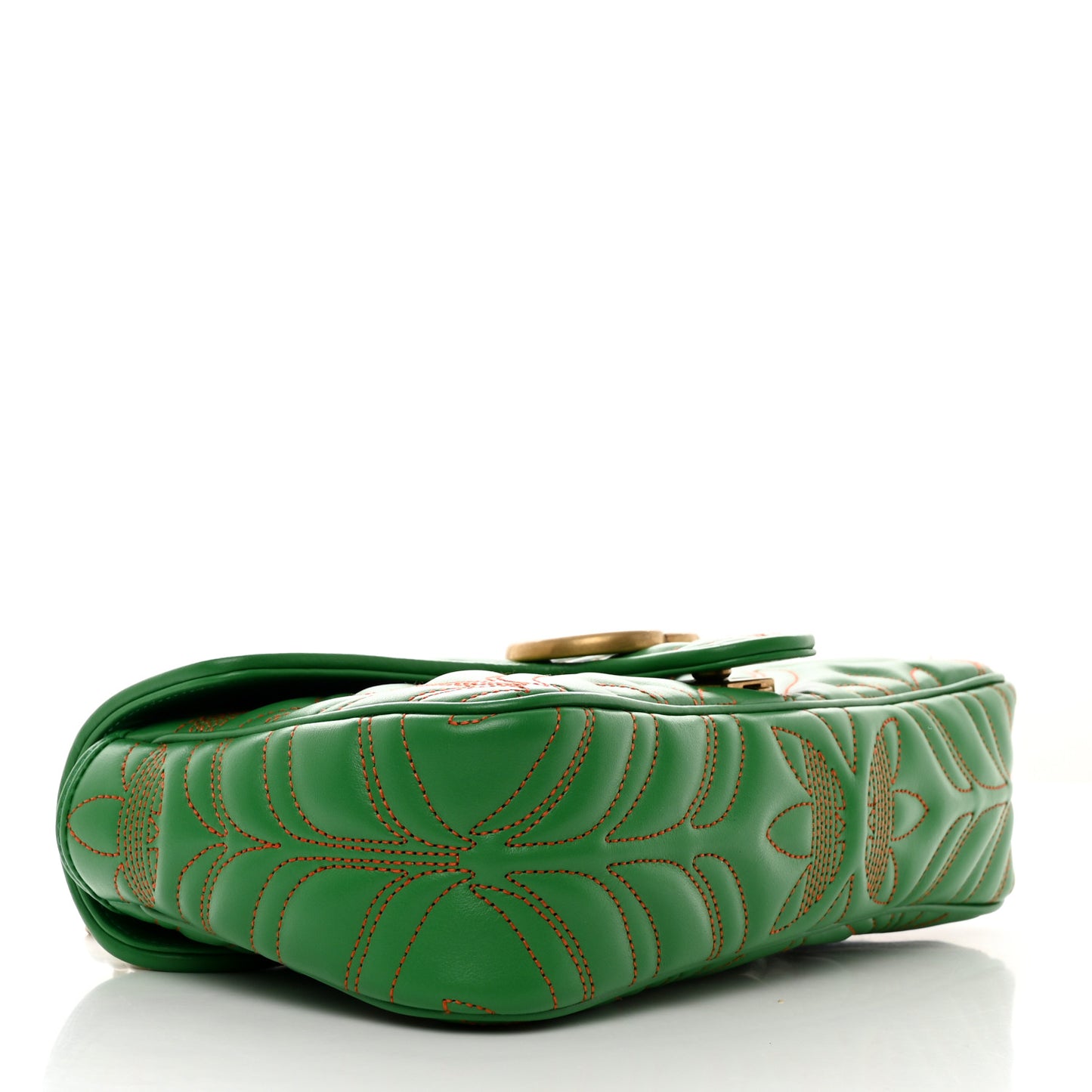 X Adidas Calfskin Matelasse Small GG Marmont Shoulder Bag Green